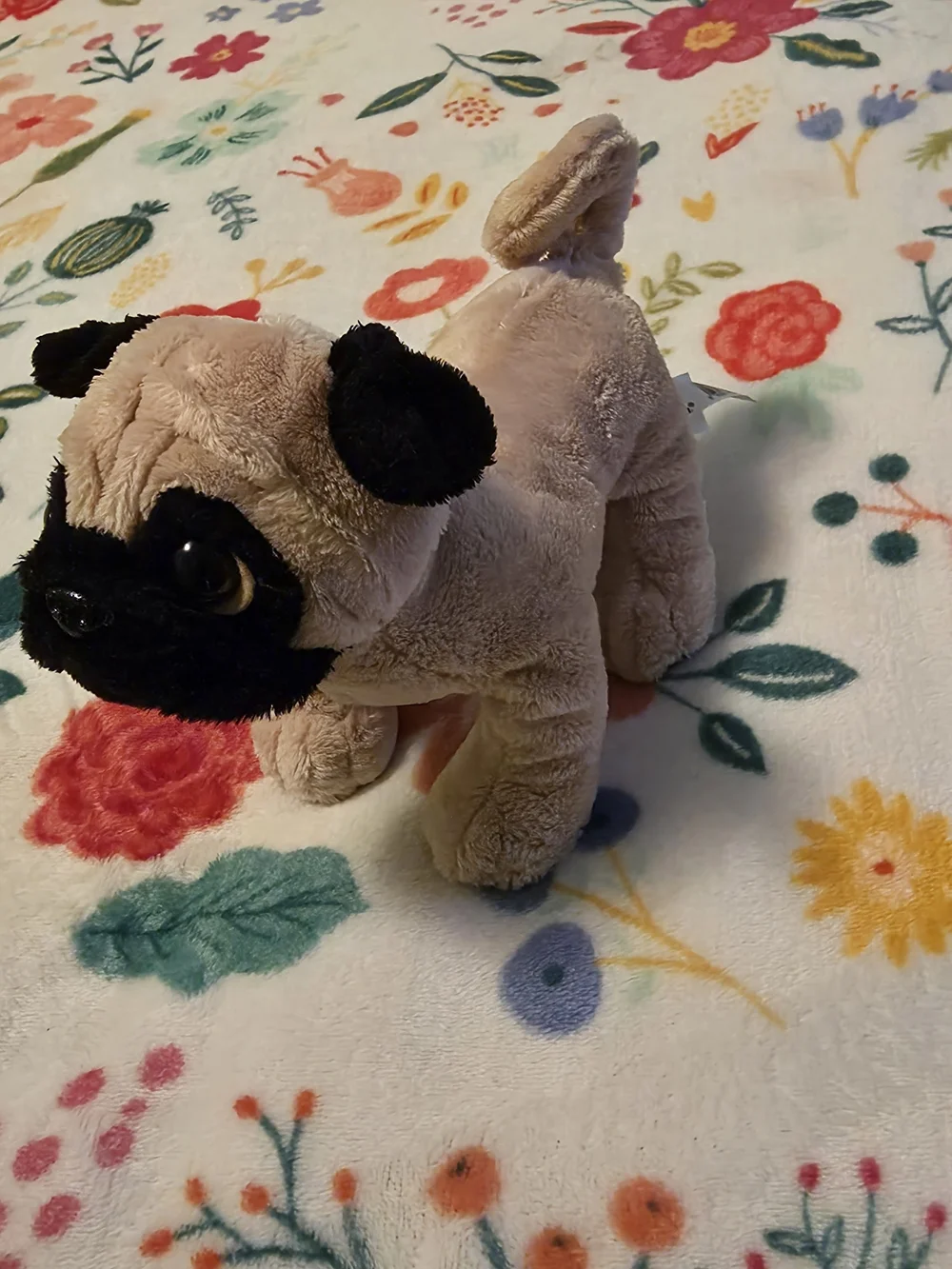 GANZ Plush Pug Toy - Beige and Black